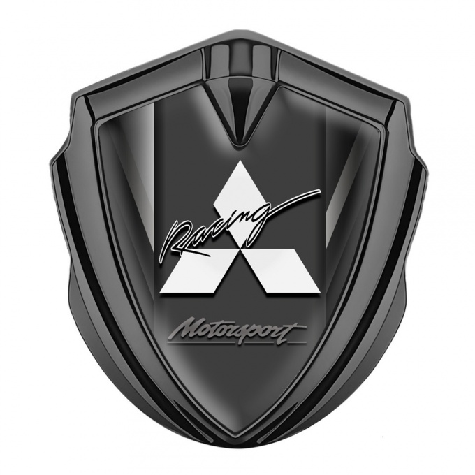 Mitsubishi Emblem Badge Graphite Greyscale Motorsport Logo Design