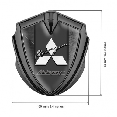 Mitsubishi Emblem Car Badge Graphite Scratched Plate Motorsport Racing