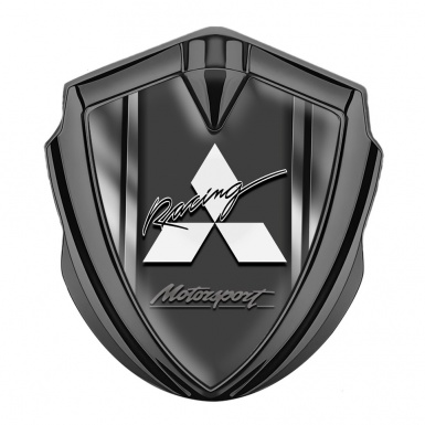 Mitsubishi Bodyside Emblem Self Adhesive Graphite Steel Frame Sport Logo