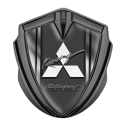 Mitsubishi Bodyside Emblem Self Adhesive Graphite Steel Frame Sport Logo
