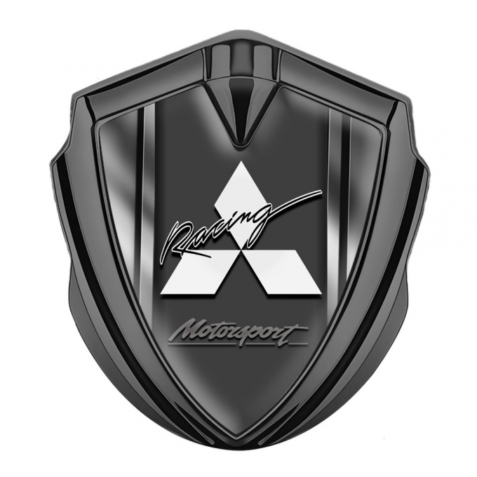 Mitsubishi Bodyside Emblem Self Adhesive Graphite Steel Frame Sport Logo