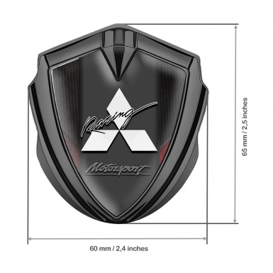 Mitsubishi Emblem Badge Self Adhesive Graphite Dark Panel Red Fragments