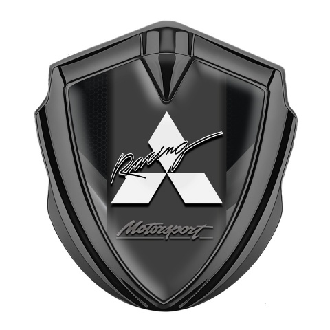 Mitsubishi Emblem Self Adhesive Graphite Grey Fragments Racing Edition