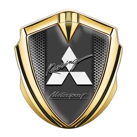 Mitsubishi Trunk Emblem Badge Gold Moon Grate Racing Edition