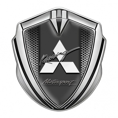 Mitsubishi Trunk Emblem Badge Silver Moon Grate Racing Edition