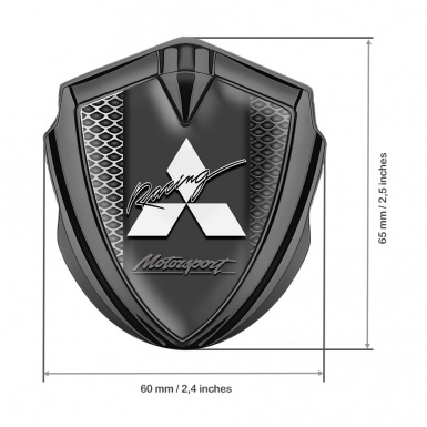 Mitsubishi Emblem Car Badge Graphite Metal Fence Motorsport Division