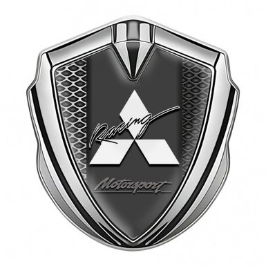 Mitsubishi Emblem Car Badge Silver Metal Fence Motorsport Division