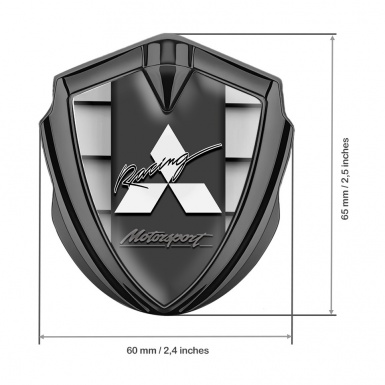 Mitsubishi Bodyside Domed Emblem Graphite Shutter Pattern Racing Logo