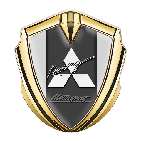 Mitsubishi Emblem Trunk Badge Gold Moon Grey Motorsport Division