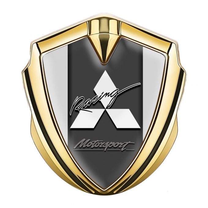 Mitsubishi Emblem Trunk Badge Gold Moon Grey Motorsport Division