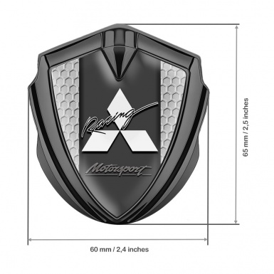 Mitsubishi Bodyside Emblem Badge Graphite Grey Hex Motorsport Edition