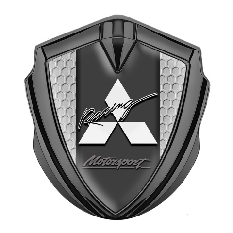Mitsubishi Bodyside Emblem Badge Graphite Grey Hex Motorsport Edition
