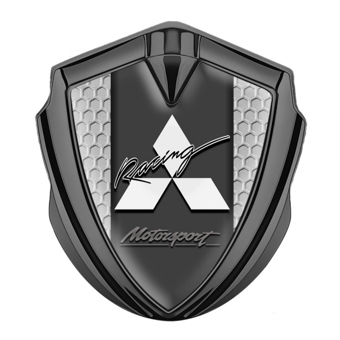 Mitsubishi Bodyside Emblem Badge Graphite Grey Hex Motorsport Edition