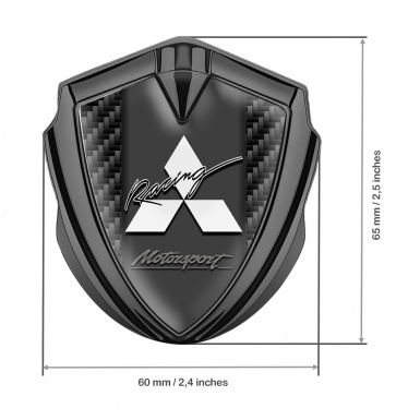 Mitsubishi Bodyside Domed Emblem Graphite Black Carbon Racing Motif