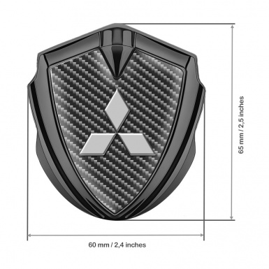 Mitsubishi Emblem Self Adhesive Graphite Dark Carbon Grey Classic Design