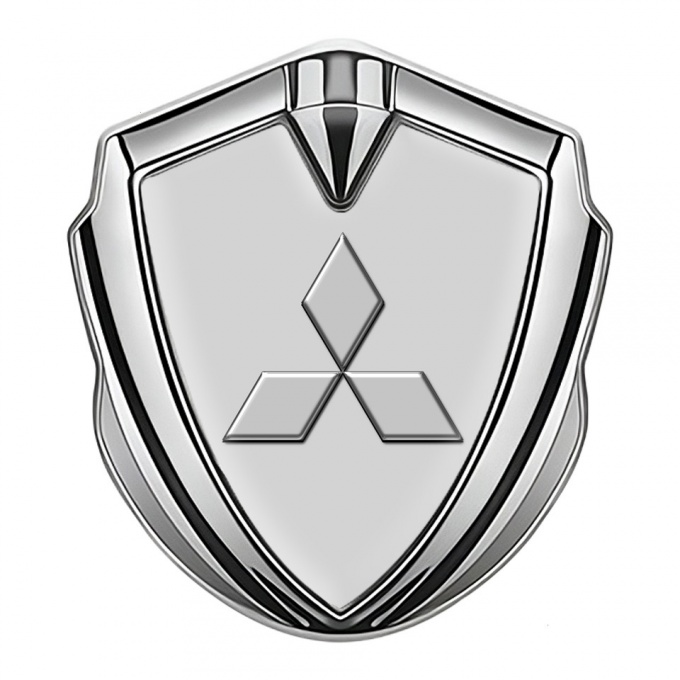 Mitsubishi Bodyside Emblem Badge Silver Moon Grey Classic Edition