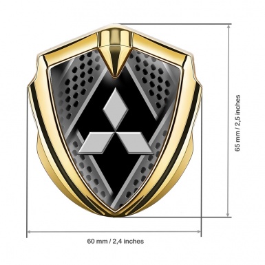 Mitsubishi Fender Emblem Badge Gold Black Multi Panels Big Logo