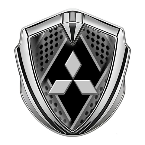 Mitsubishi Fender Emblem Badge Silver Black Multi Panels Big Logo