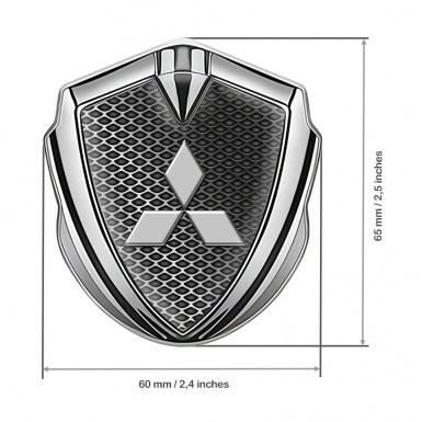 Mitsubishi Emblem Self Adhesive Silver Industrial Grate Grey Clean Logo