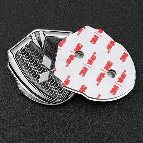 Mitsubishi Emblem Self Adhesive Silver Industrial Grate Grey Clean Logo