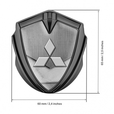 Mitsubishi Metal Emblem Self Adhesive Graphite Stone Pattern Clean Logo