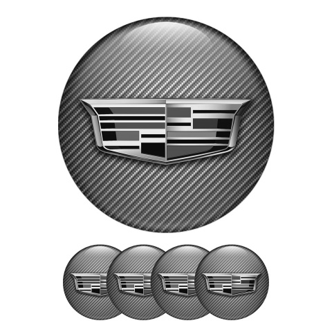 Cadillac Silicone Stickers Center Cap Carbon with 3D Logo