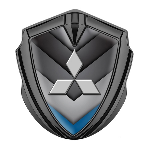 Mitsubishi Emblem Car Badge Graphite Grey Blue Pattern Classic Logo