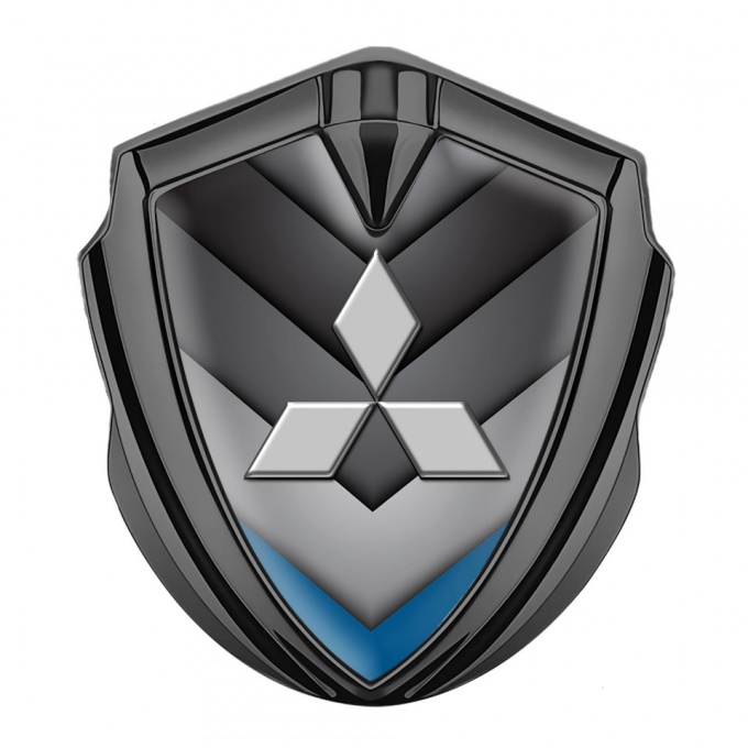 Mitsubishi Emblem Car Badge Graphite Grey Blue Pattern Classic Logo
