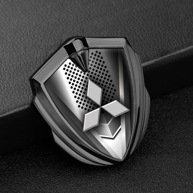 Mitsubishi Metal Emblem Self Adhesive Graphite Metallic Grille Clean Logo