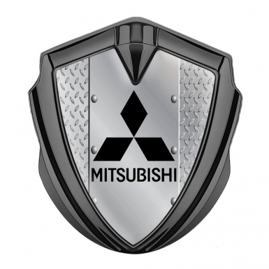 Mitsubishi Emblem Trunk Badge Graphite Metal Treadplate Black Edition