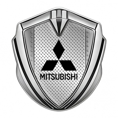 Mitsubishi Emblem Self Adhesive Silver Metal Rivets Treadplate Design