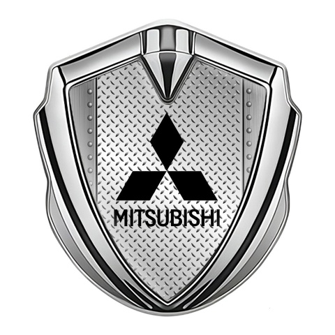 Mitsubishi Emblem Self Adhesive Silver Metal Rivets Treadplate Design