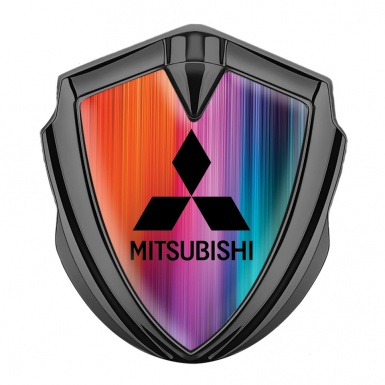 Mitsubishi Bodyside Emblem Badge Graphite Color Gradient Black Logo