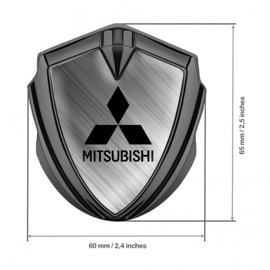 Mitsubishi Trunk Emblem Badge Graphite Brushed Aluminum Black Edition