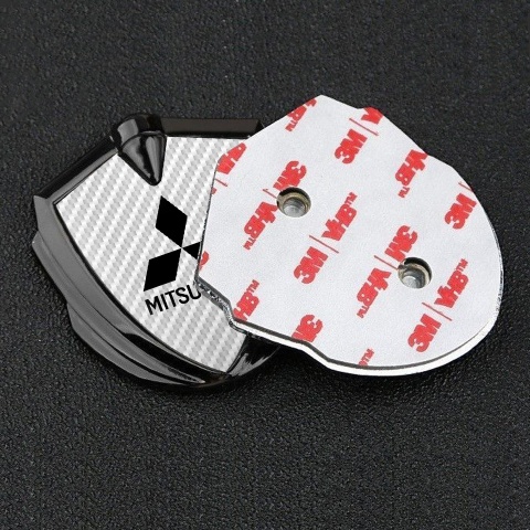 Mitsubishi Bodyside Domed Emblem Graphite White Carbon Black Edition