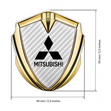 Mitsubishi Bodyside Domed Emblem Gold White Carbon Black Edition