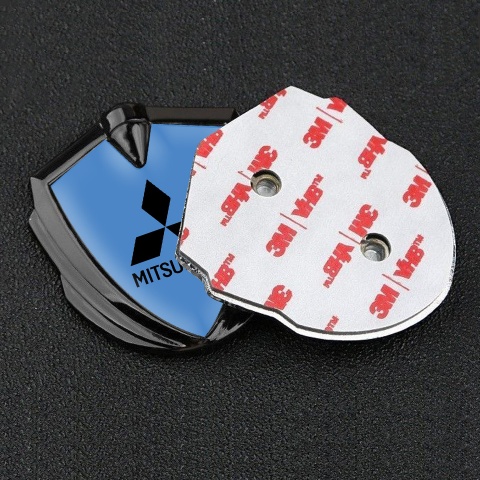 Mitsubishi Bodyside Badge Self Adhesive Graphite Glacial Blue Black Logo