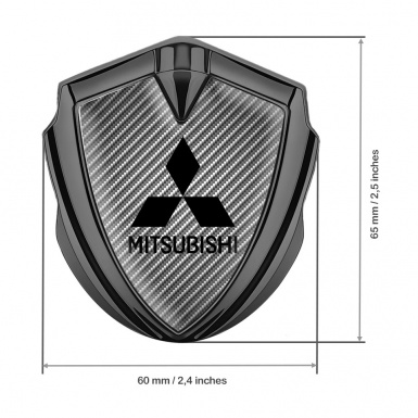 Mitsubishi Emblem Badge Self Adhesive Graphite Light Carbon Black Logo