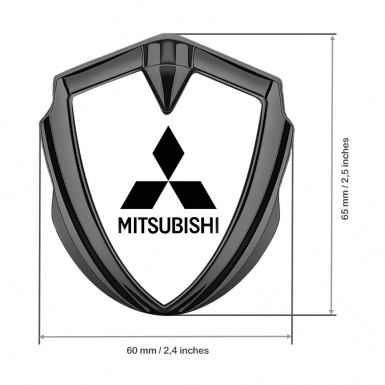 Mitsubishi Emblem Trunk Badge Graphite White Pearl Base Black Edition