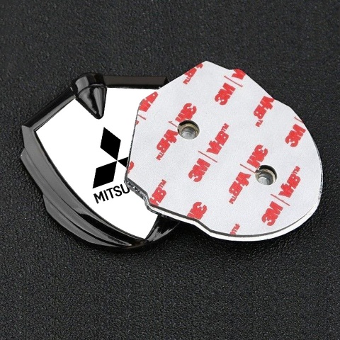 Mitsubishi Emblem Trunk Badge Graphite White Pearl Base Black Edition