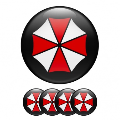 Umbrella Silicone Stickers Wheel Center Cap Black
