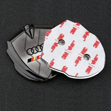 Audi RS6 Bodyside Emblem Badge Graphite Polished Curved Metal Edition