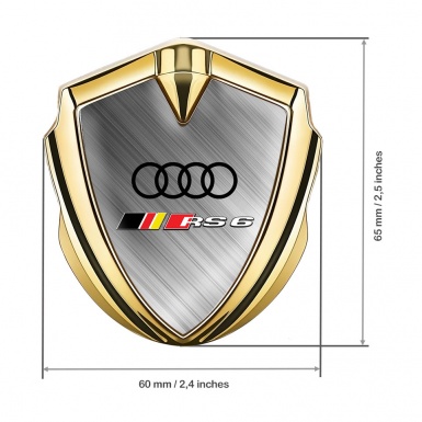 Audi RS6 Bodyside Domed Emblem Gold Brushed Aluminum Edition