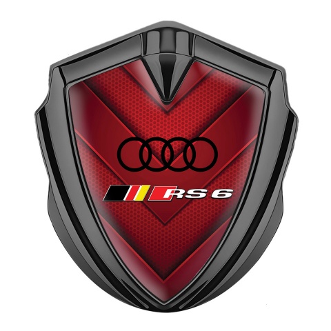 Audi RS6 Bodyside Emblem Self Adhesive Graphite Red Elements Edition