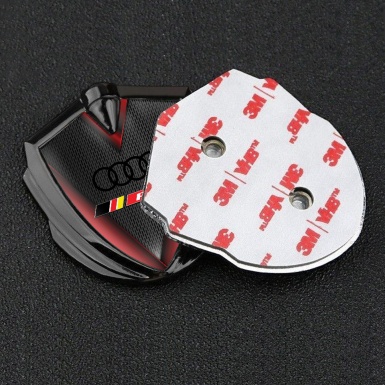 Audi RS6 Bodyside Badge Self Adhesive Graphite Dark Mesh Red Fragments
