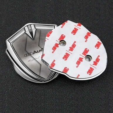Audi R8 Emblem Car Badge Silver Metallic Texture Racing Spirit