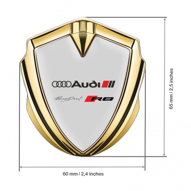 Audi R8 Bodyside Badge Self Adhesive Gold Moon Grey Racing Spirit