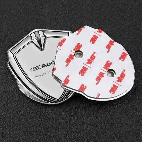 Audi R8 Bodyside Badge Self Adhesive Silver Moon Grey Racing Spirit