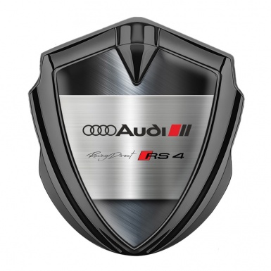 Audi RS4 Emblem Badge Self Adhesive Graphite Metallic Surface Edition