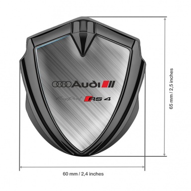 Audi RS4 Emblem Trunk Badge Graphite Brushed Aluminum Edition